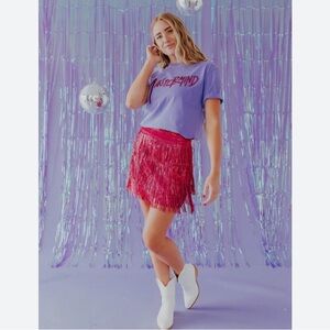 NWT Blue B. Sequin Fringe Mini Skirt from Pink Desert